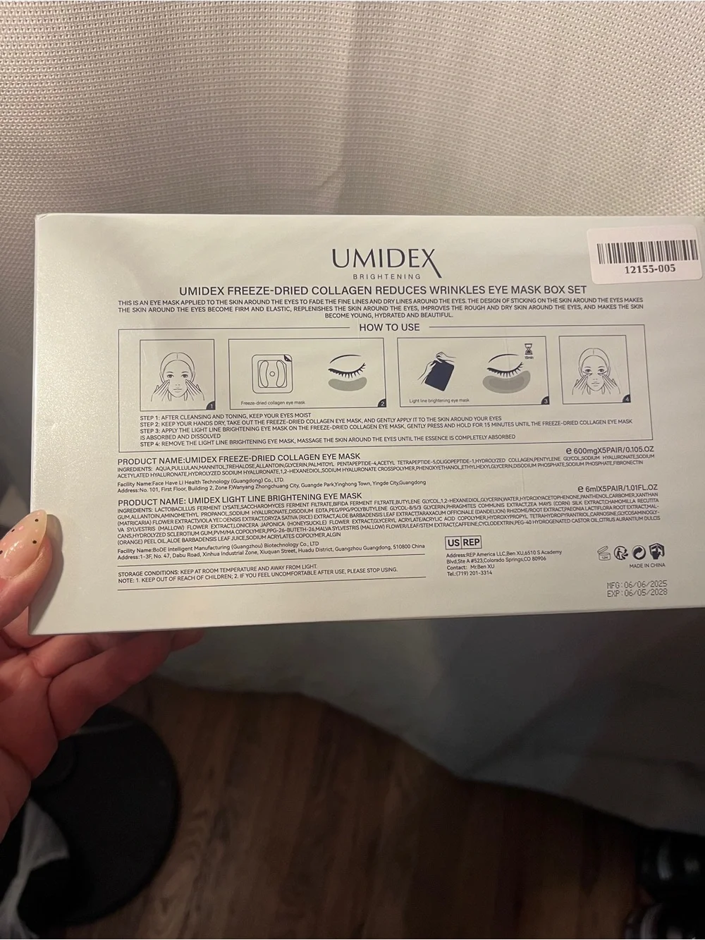 UMIDEX Brightening Freeze-Dried Collagen Eye Mask - NEW
